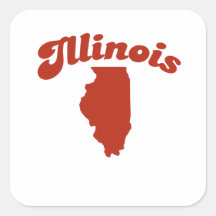 ILLINOIS Red State Sticker