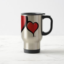 Illustrated heart design mug