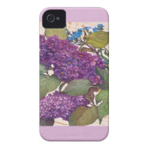 illustrated lilac butterfly theme wedding iPhone 4 cases