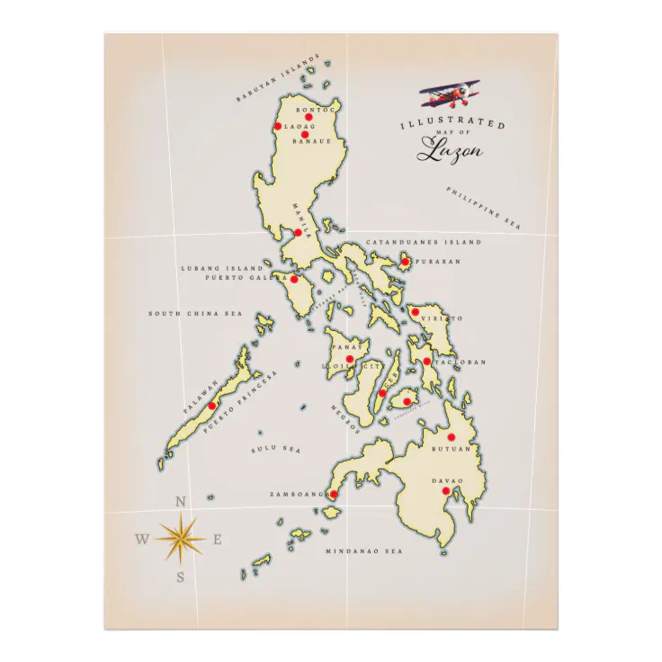 Illustrated Map Of Luzon Philippines Map Photo Print Philippine Map