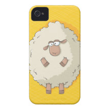 Illustration of a cute and funny giant sheep iPhone 4 Case-Mate cases