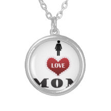 ilove mom personalized necklace