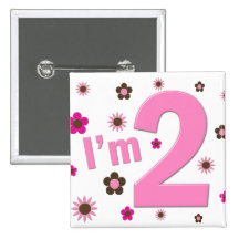 "I'm 2" Pink & Brown Flowers