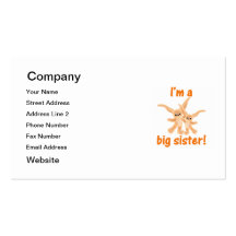I'm a big sister (orange bunnies) business card