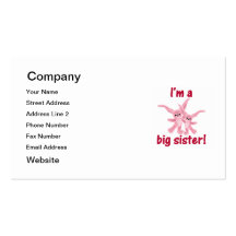 I'm a big sister (pink bunnies) business card template