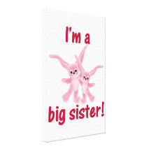 I'm a big sister (pink bunnies) gallery wrapped canvas