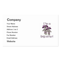 I'm a big sister (purple puppies) business card templates