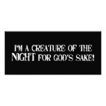 I'm a Creature of the Night for Gods Sake!! Rack Card Design