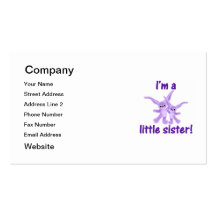 I'm a little sister (purple bunnies) business card templates