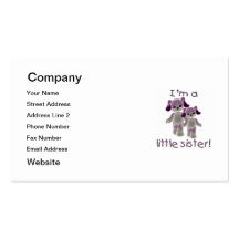 I'm a little sister (purple puppies) business card templates