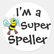 I'm A Super Speller Round Stickers