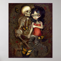 I'm Almost With You ART PRINT skeleton gothic