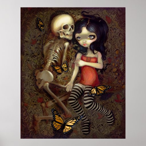 I'm Almost With You ART PRINT skeleton gothic