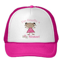 I'm Finally a Big Sister Ethnic Stick Figure Girl Mesh Hat