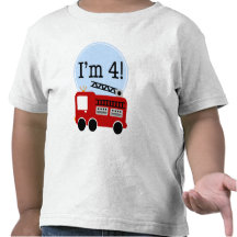 I'm Four Red Fire Truck T-shirt