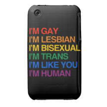 I'M GLBT I'M HUMAN Case-Mate iPhone 3 CASES