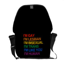 I'M GLBT I'M HUMAN MESSENGER BAGS