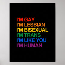 I'M GLBT I'M HUMAN POSTERS