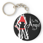 I'm no Angel Black (Flames) Keychain keychains