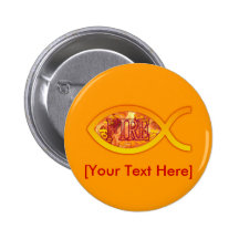 I'm on FIRE for Christ - Christian Fish Symbol Pins
