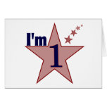 I'm one (boy 1st birthday party) greeting cards