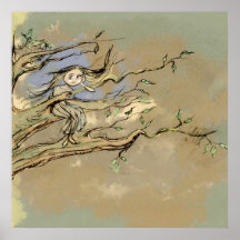imaginary drawing of a cartoon girl Poster