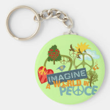 Imagine a World in Peace Keychains