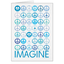 IMAGINE - Blue International Peace Signs Cards