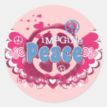 Imagine Peace Round Sticker