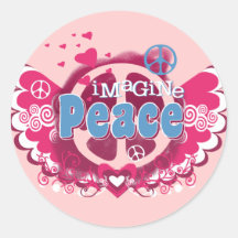 Imagine Peace Round Sticker