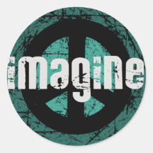Imagine Peace Round Stickers