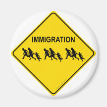 Immigration Crossing Fridge Magnet
