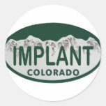 Implant license oval round sticker