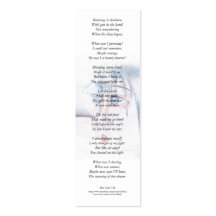 In mad rage I was blind... poetry bookmark Business Card