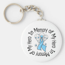 In Memory of My Hero Prostate Cancer Angel Wings Keychains