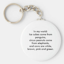 In my world: Ice cubes come from penguins... Keychains