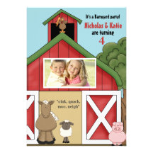 In the Barn Photo Birthday Party Invitation