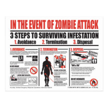 In The Event of Zombie Attack POST CARD