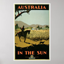 In The Sun ~ Australia  Vintage Travel Print