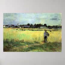 In wheat field by Berthe Morisot Print