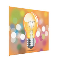 Incandescent light bulb gallery wrapped canvas