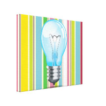 Incandescent light bulb stretched canvas print