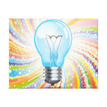 Incandescent light bulb stretched canvas prints