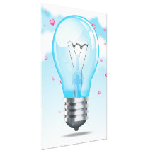 Incandescent light bulb stretched canvas prints