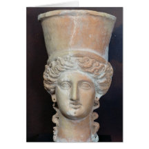 Incense burner of the head of a female greeting cards