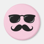 Incognito pink magnet with moustache and sunglasse