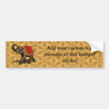 Indian Elephant w/Red Cloth Bumper Stickers
