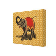 Indian Elephant w/Red Cloth Canvas Prints