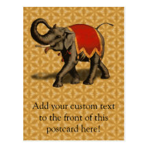 Indian Elephant w/Red Cloth Postcard