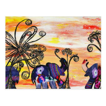 Indian Elephants Postcard